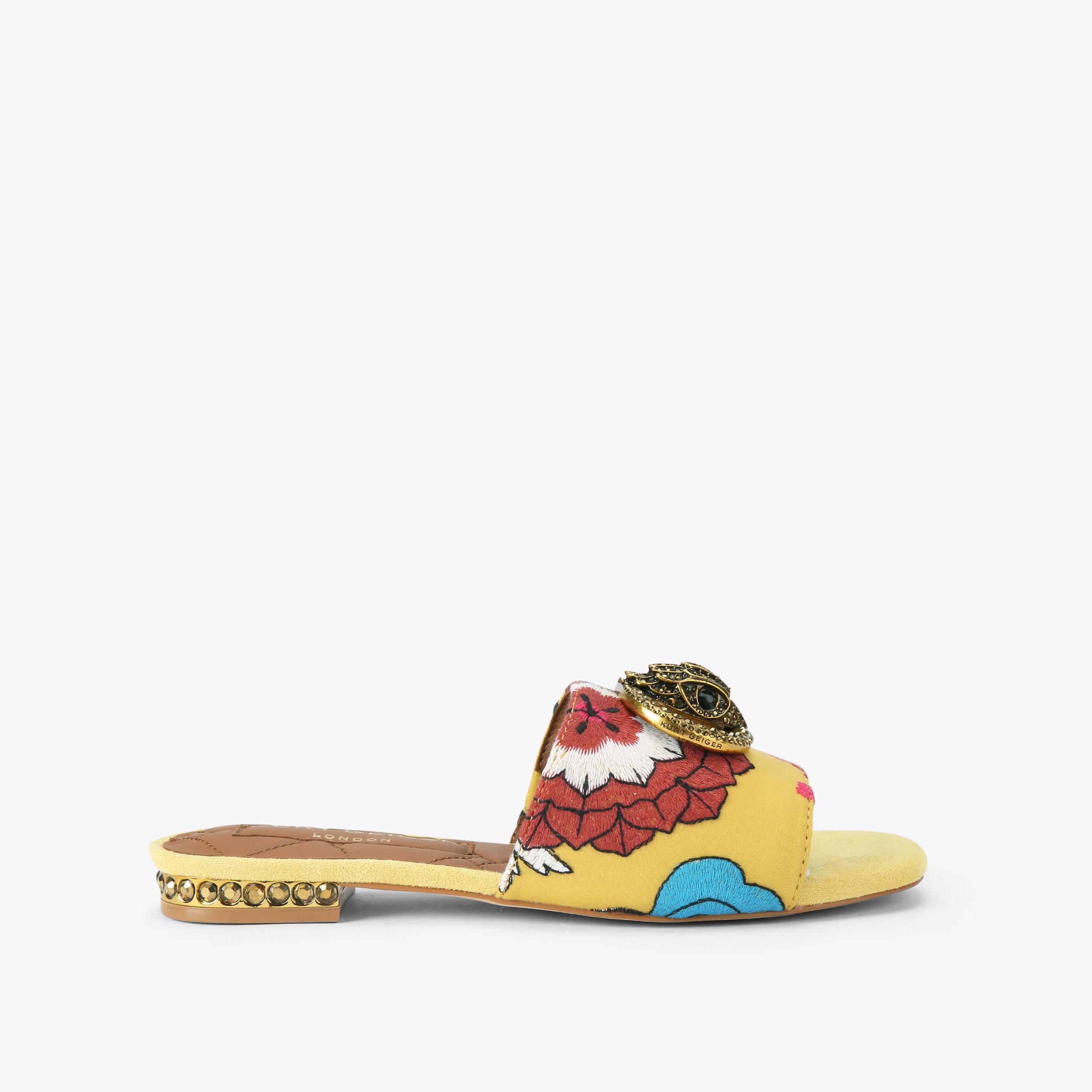 Chelsea Flat Sandals Fuchsia Lizard | Kurt Geiger