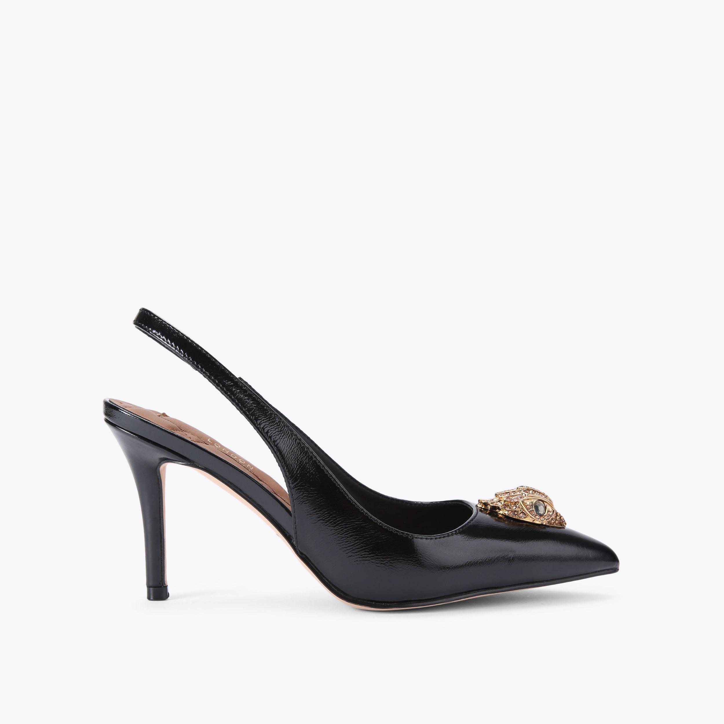 BELGRAVIA HIGH SLING Black Slingback Heel by KURT GEIGER LONDON