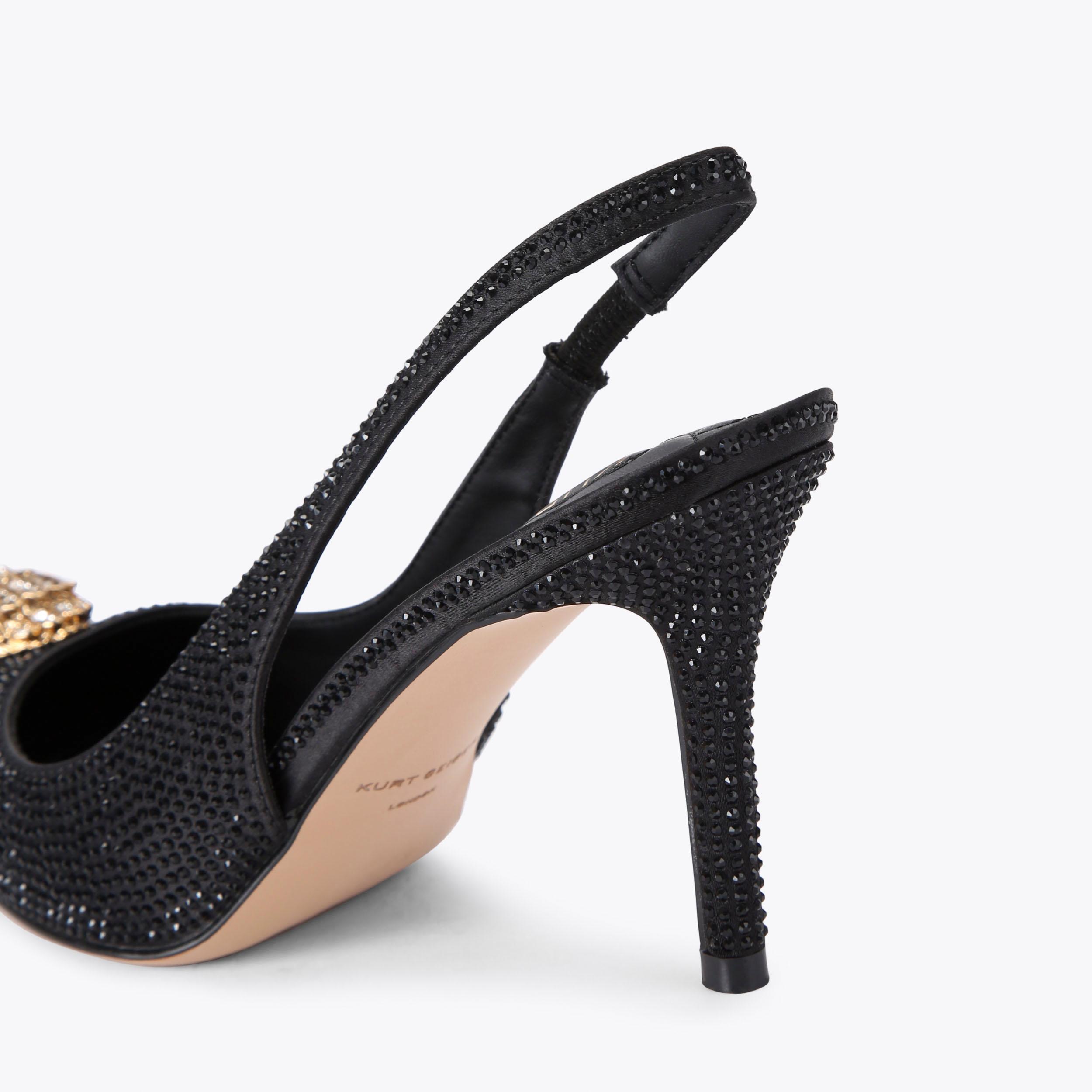 BELGRAVIA HIGH SLING Black Slingback Heel by KURT GEIGER LONDON
