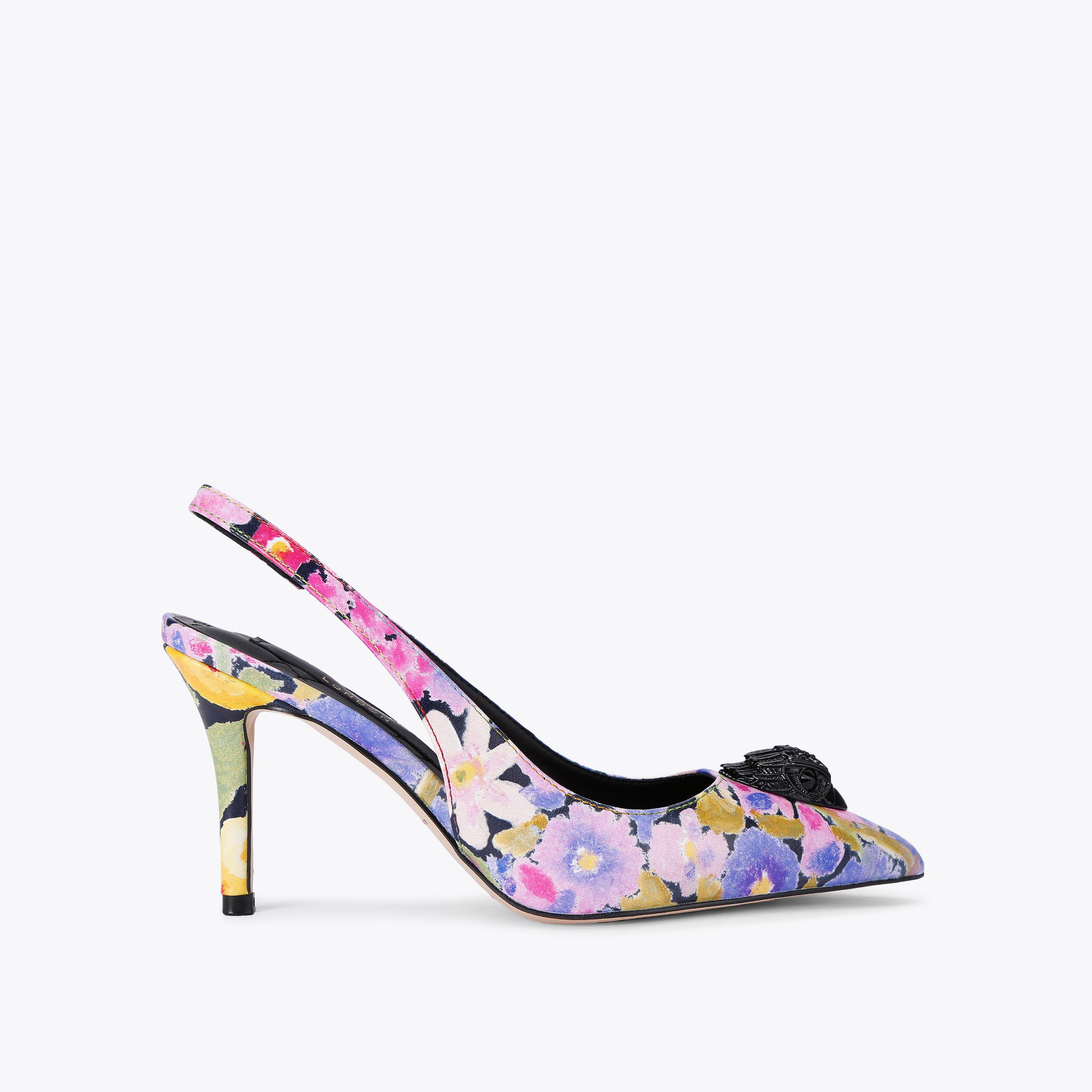 BELGRAVIA HIGH SLING Floral Leather Slingback Heel by KURT