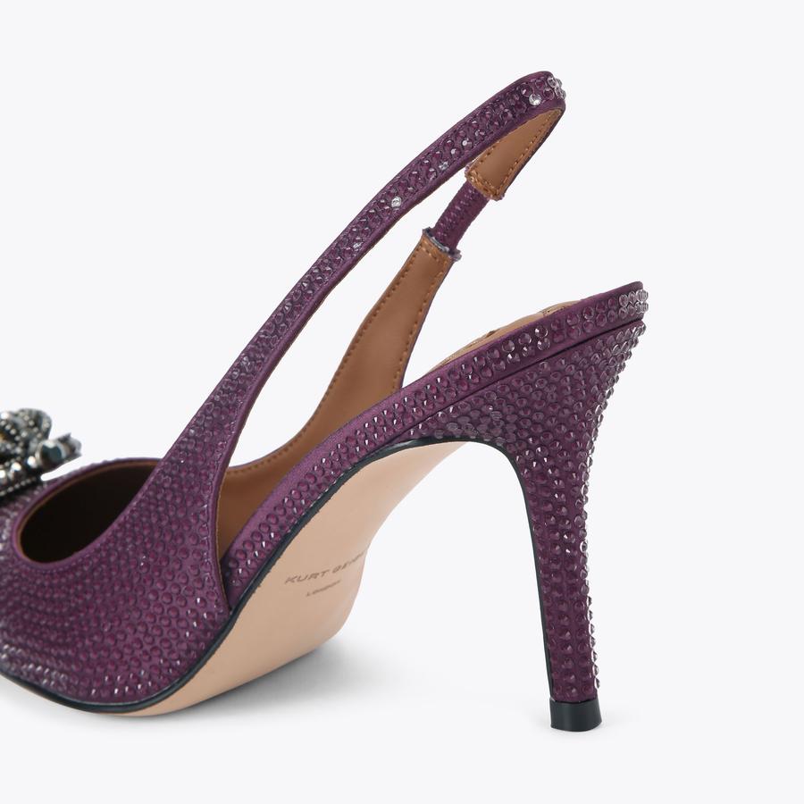Belgravia High Slingback Heel - Purple Crystal | Kurt Geiger