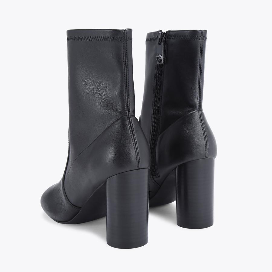 Langley Black Leather Heeled Ankle Boots | Kurt Geiger