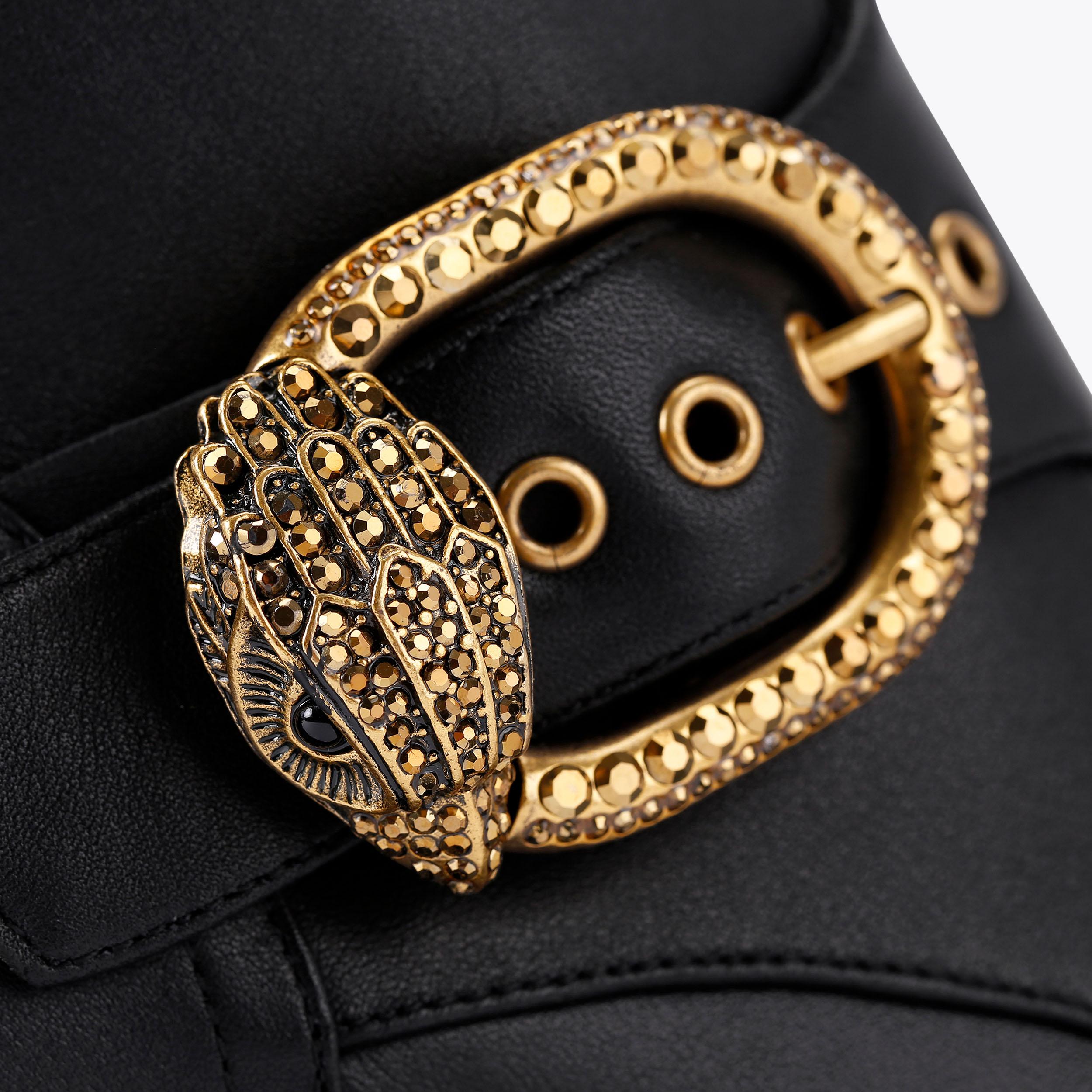 Mayfair Chunky Black Leather Ankle Boots | Kurt Geiger