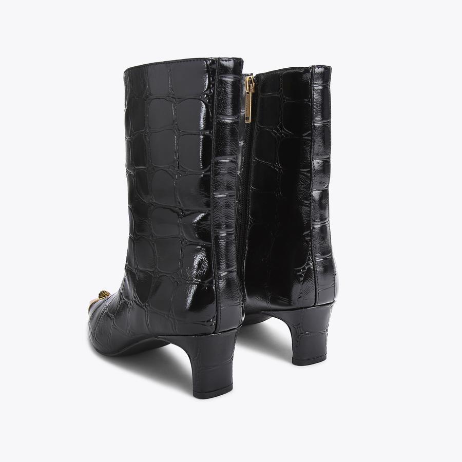 REGENT ANKLE BOOT Black Croc Embossed Ankle Boot by KURT REGENT ANKLE BOOT Black Croc Embossed Ankle Boot by KURT