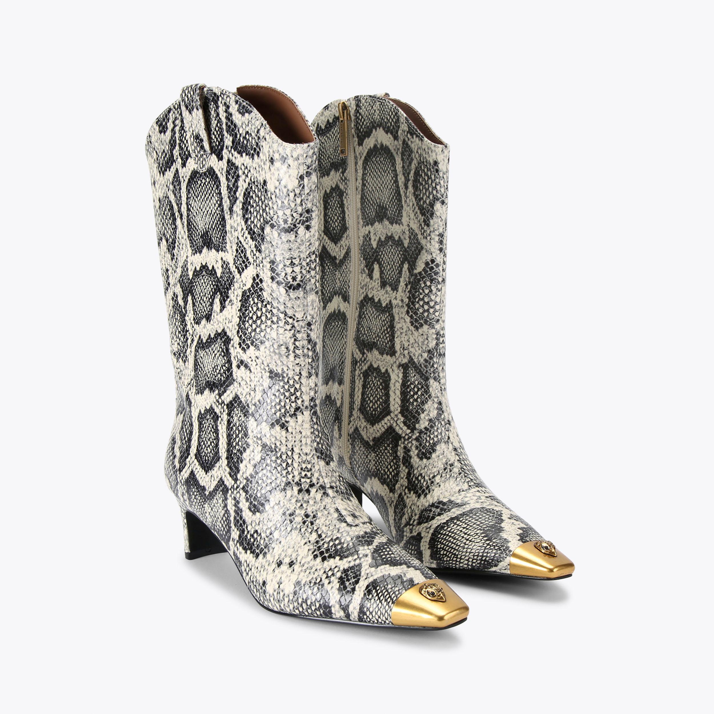 ダウンジャケット・コート Green 100 Snake Print Leather Boots Rocky Men's Mossy Oak Break-Up Country Low Country