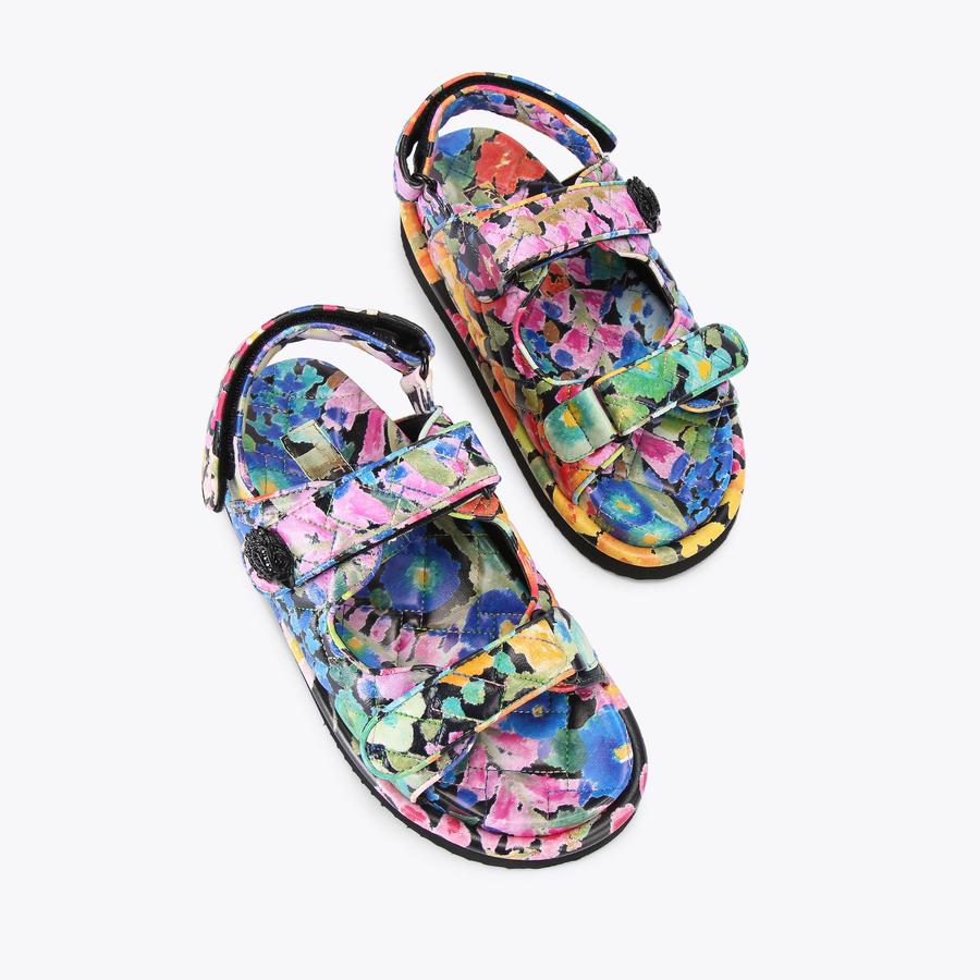 ORSON Floral Leather Quilted Velcro Chunky Sandal by KURT GEIGER