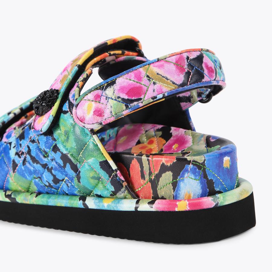 ORSON Floral Leather Quilted Velcro Chunky Sandal by KURT GEIGER