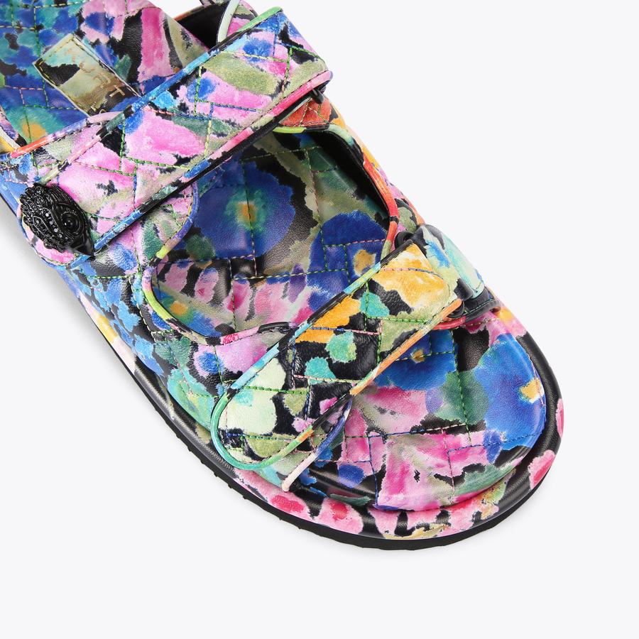 ORSON Floral Leather Quilted Velcro Chunky Sandal by KURT GEIGER