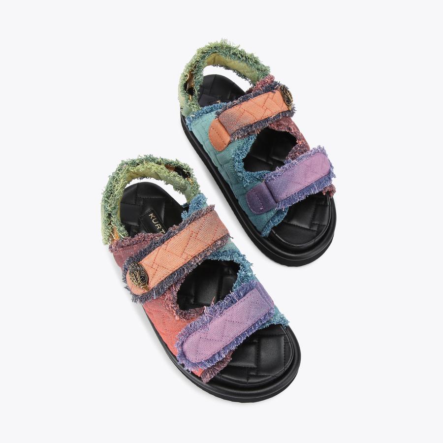 ORSON Multi Denim Velcro Chunky Sandal by KURT GEIGER LONDON