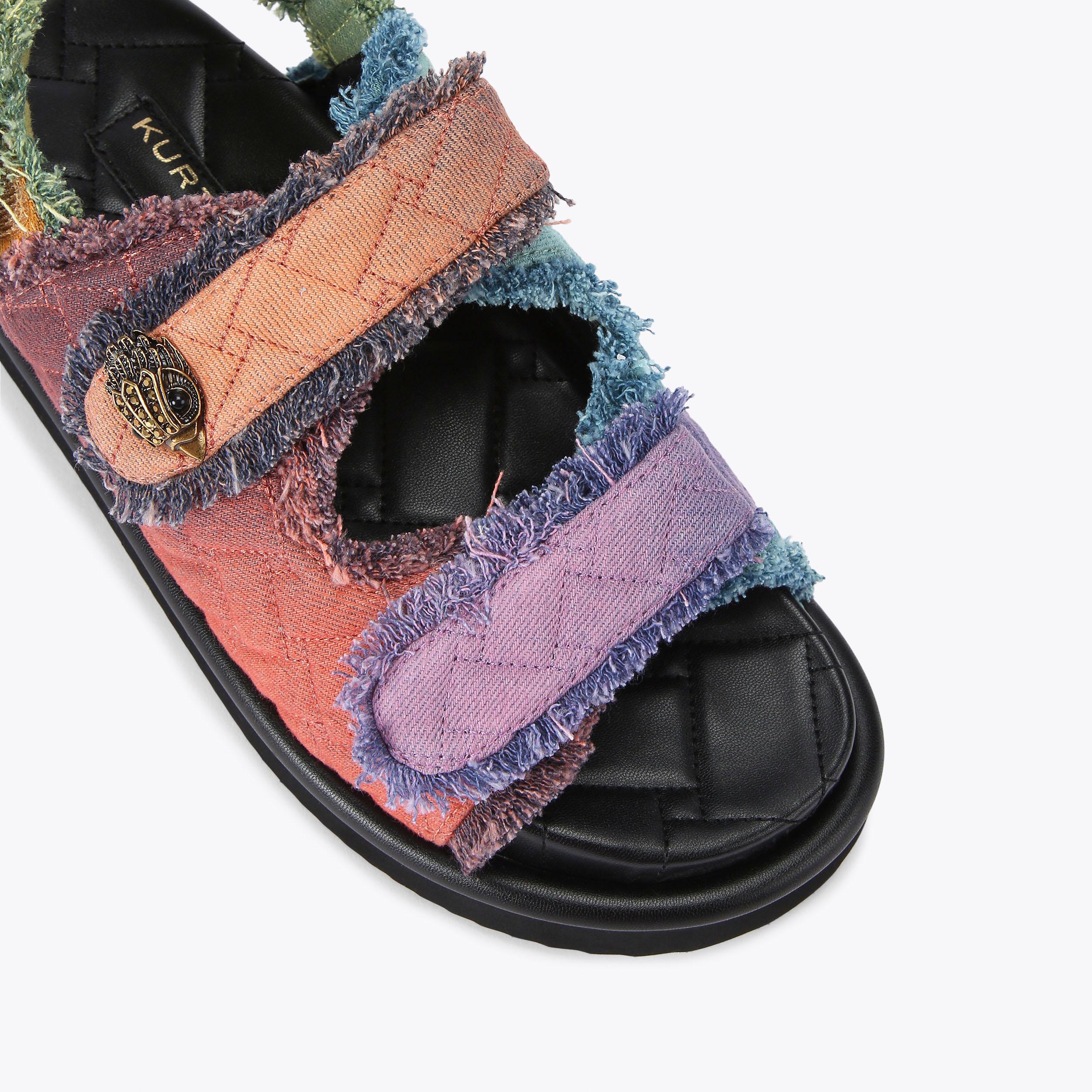 ORSON Multi Denim Velcro Chunky Sandal by KURT GEIGER LONDON