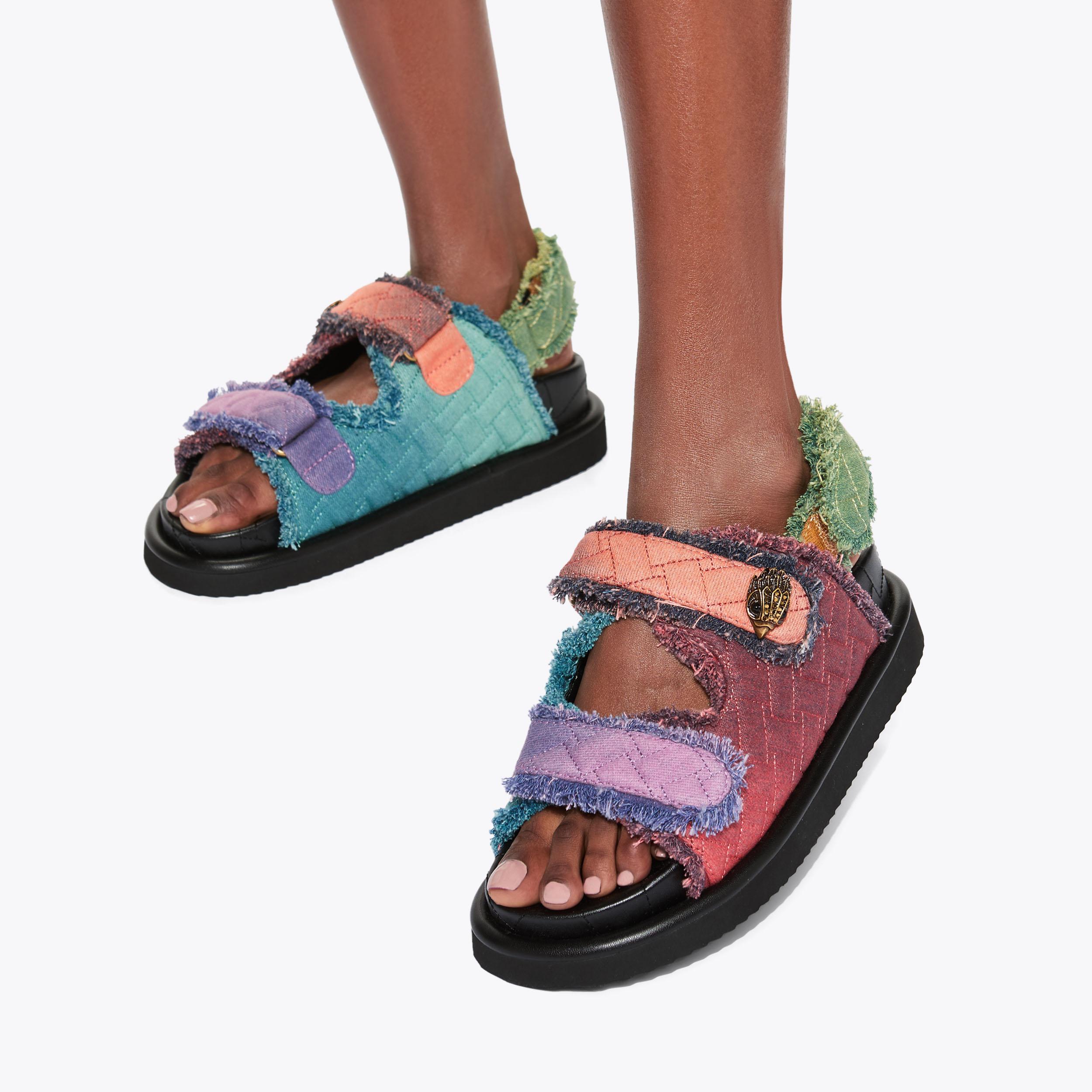 ORSON Multi Denim Velcro Chunky Sandal by KURT GEIGER LONDON
