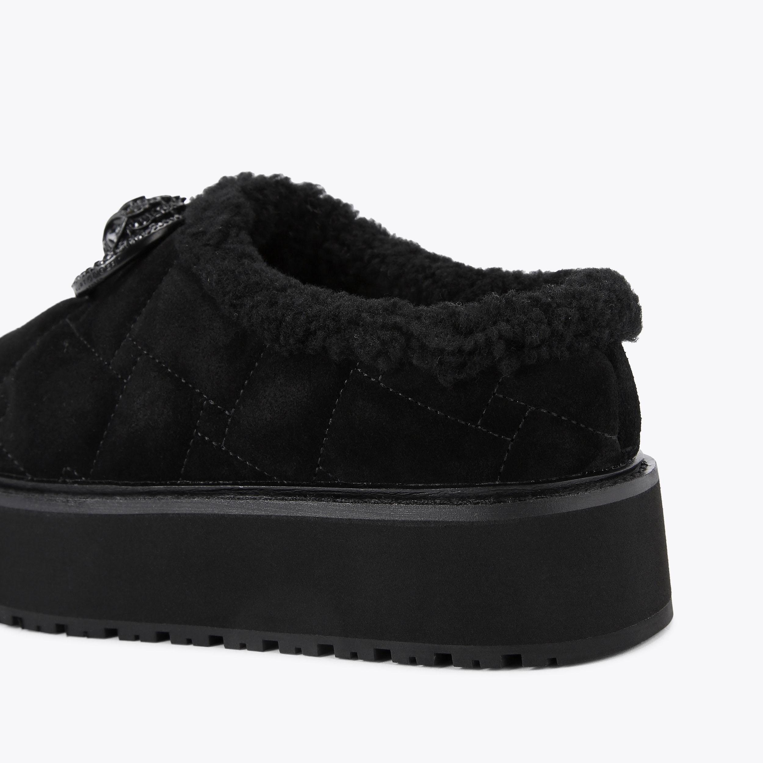 CHELSEA FLATFORM SLIP ON Black Suede Slip On Shoe by KURT