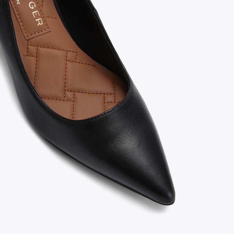 KENSINGTON FLEXI 65 Black Leather Court Heel by KURT GEIGER LONDON