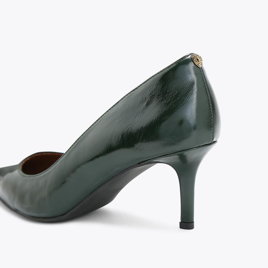 KENSINGTON FLEXI 65 Dark Green Patent Court Heel by KURT GEIGER LONDON