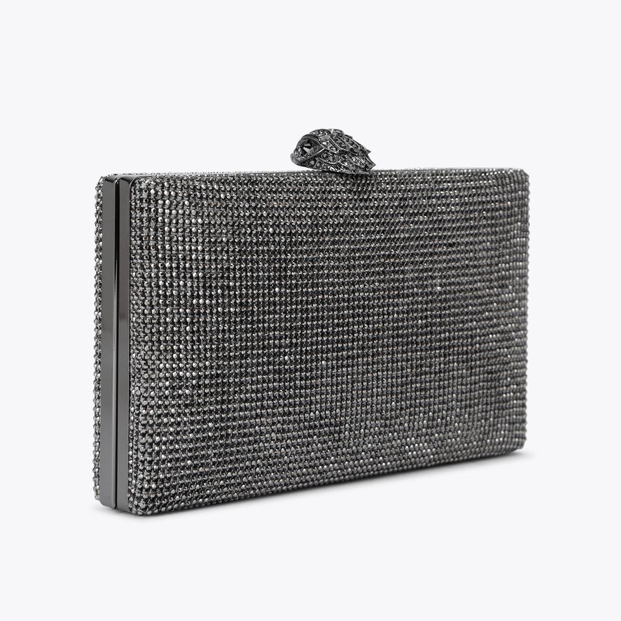 CRYSTAL KENSINGTON CLUTCH Houndstooth Grey Clutch Purse by KURT