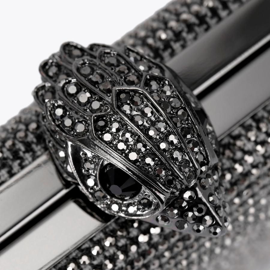 CRYSTAL KENSINGTON CLUTCH Houndstooth Grey Clutch Purse by KURT