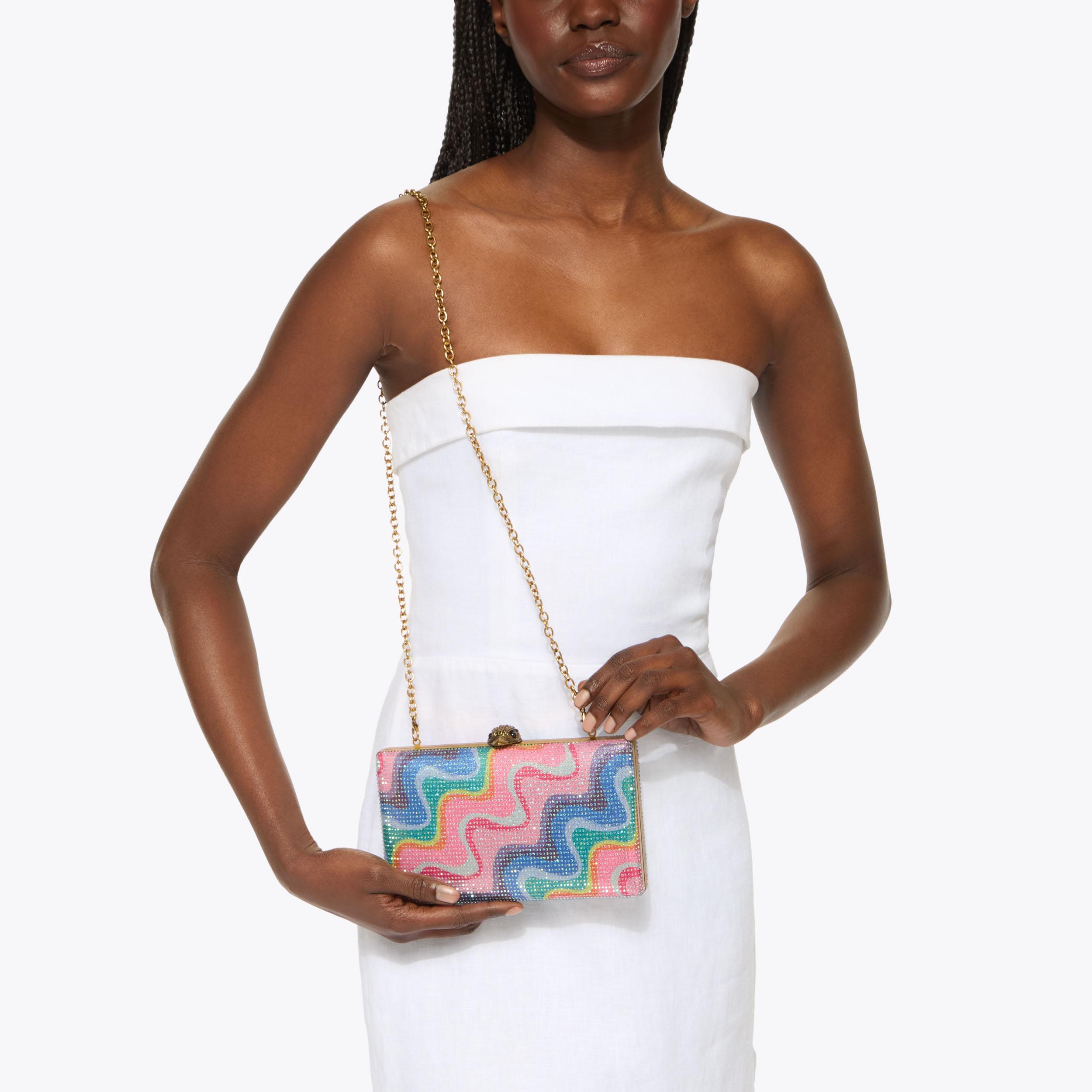 CRYSTAL KENSINGTON CLUTCH Rainbow Swirl Clutch Purse by KURT