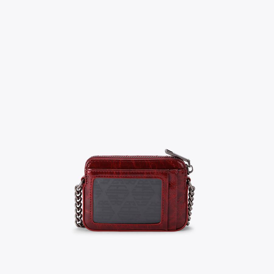 ★QUMAPON ROUGE+QUMAPON PEACOCK MICRO KENSINGTON Dark Red Croc Micro Kensington Bag by KURT