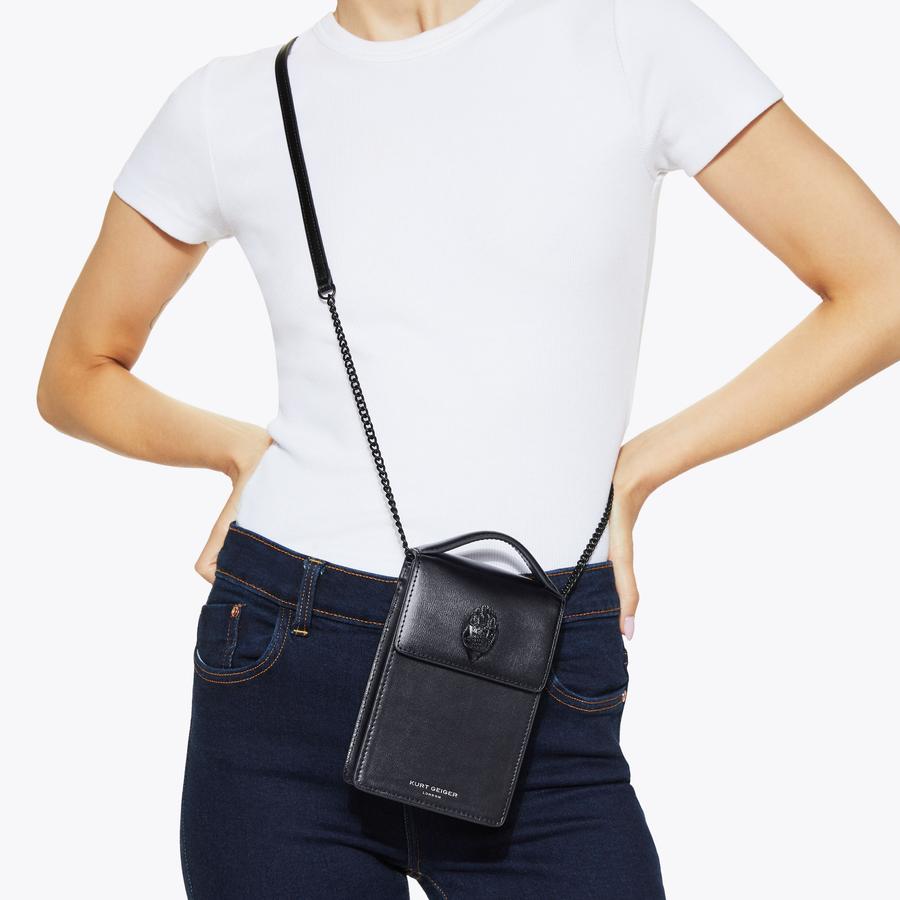 BOND PHONE XBODY DR Black Phone Cross Body Bag by KURT GEIGER LONDON