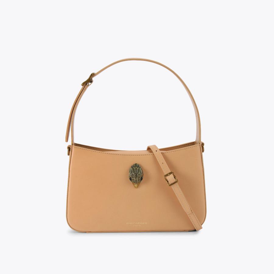 BOND SHOULDER BAG Taupe Leather Shoulder Purse by KURT GEIGER LONDON