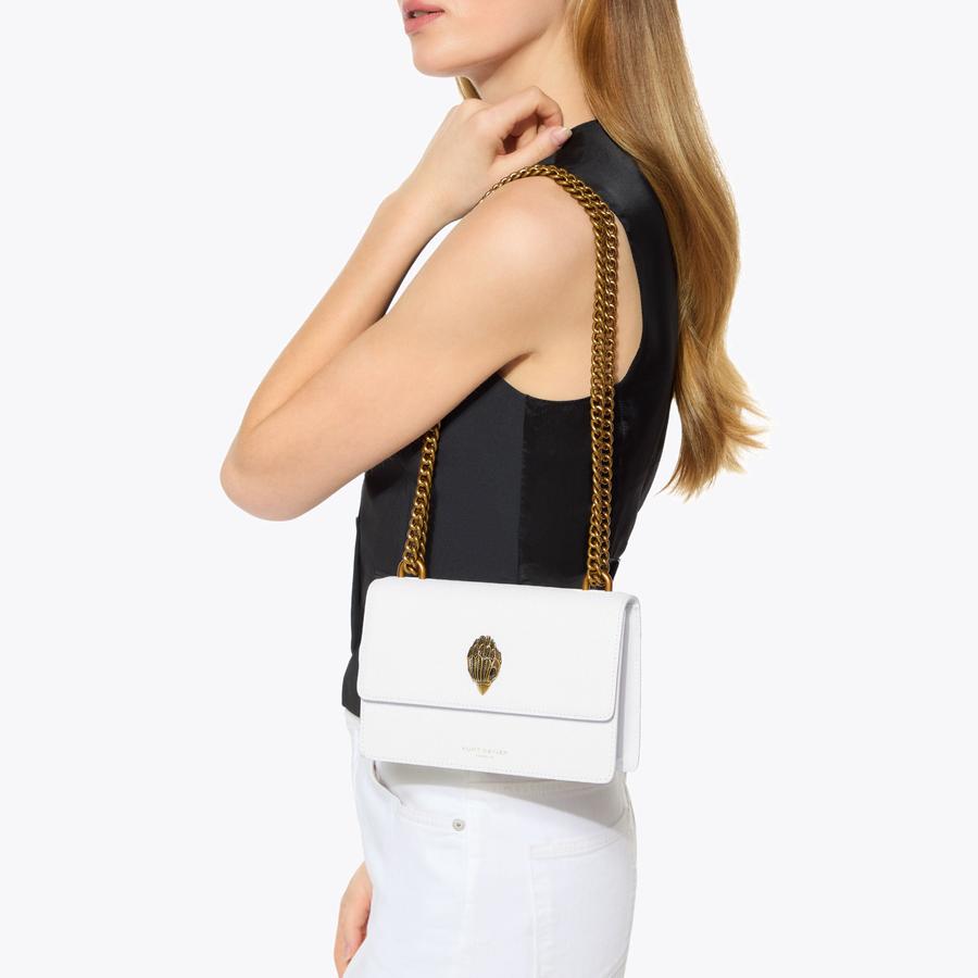 small stuff スリングバッグ ホワイト　M SHOREDITCH SM CROSS BODY White Leather Cross Body Bag by KURT