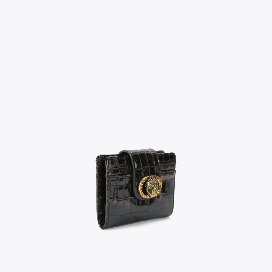 CHELSEA MULTI CARD Black Croc Wallet by KURT GEIGER LONDON