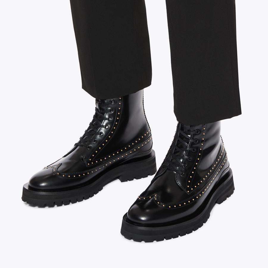 DRAYTON BOOT Black Leather Lace Up Boot by KURT GEIGER LONDON
