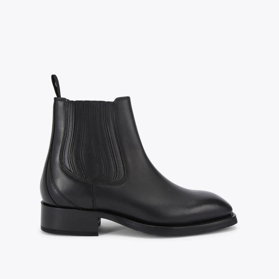Chelsea Boots - Kemp Black Leather Ankle Boots | Kurt Geiger