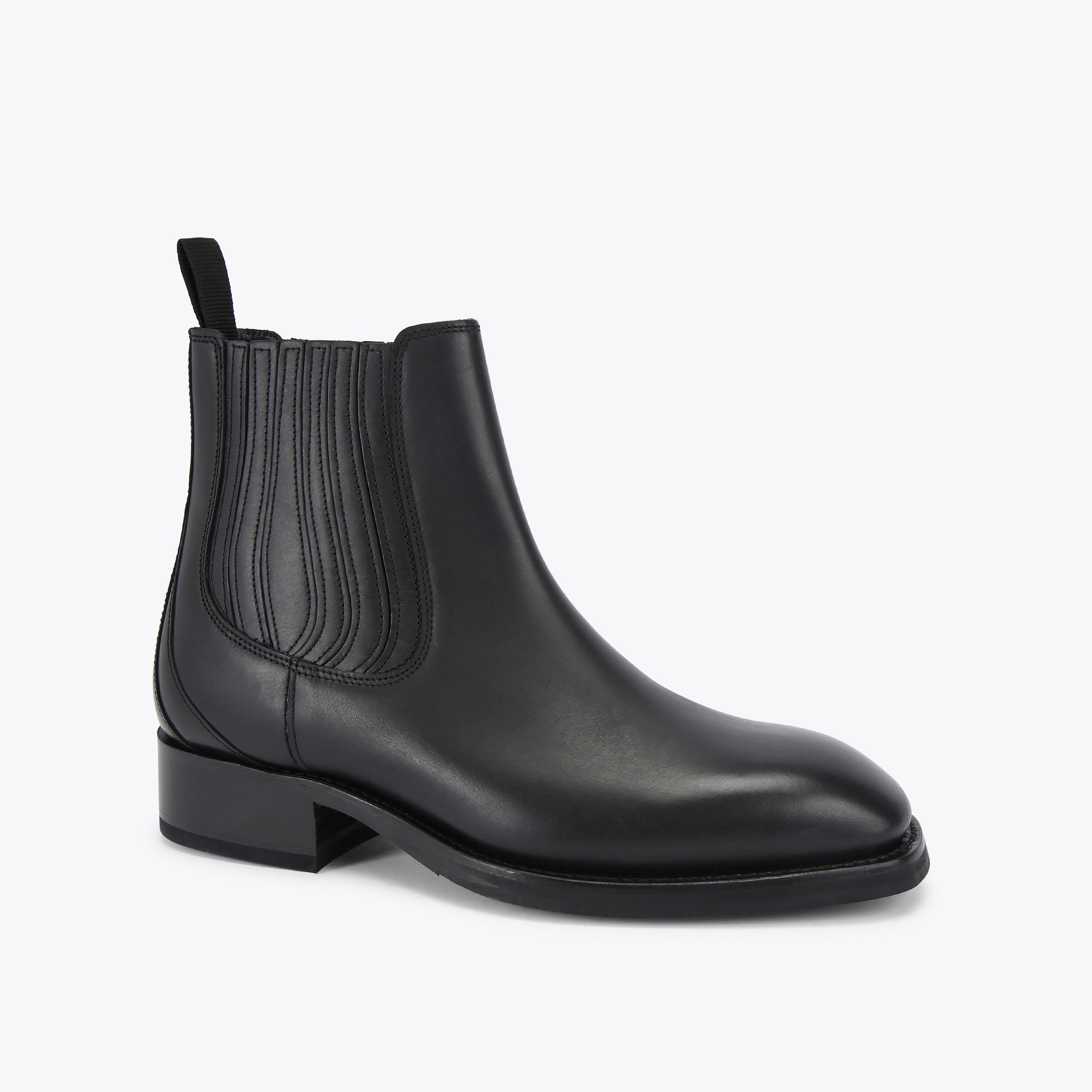 KEMP CHELSEA Black Leather Ankle Boot by KURT GEIGER LONDON