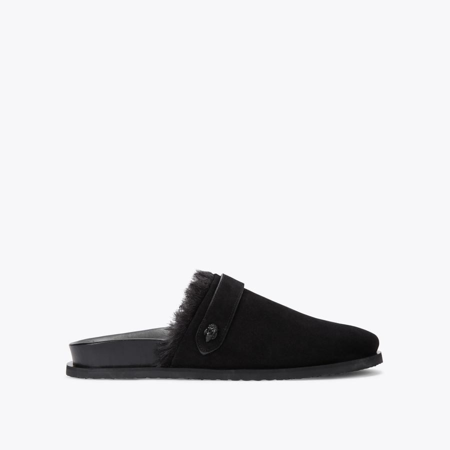 HATTON MULE Black Suede Slip On Mule by KURT GEIGER LONDON