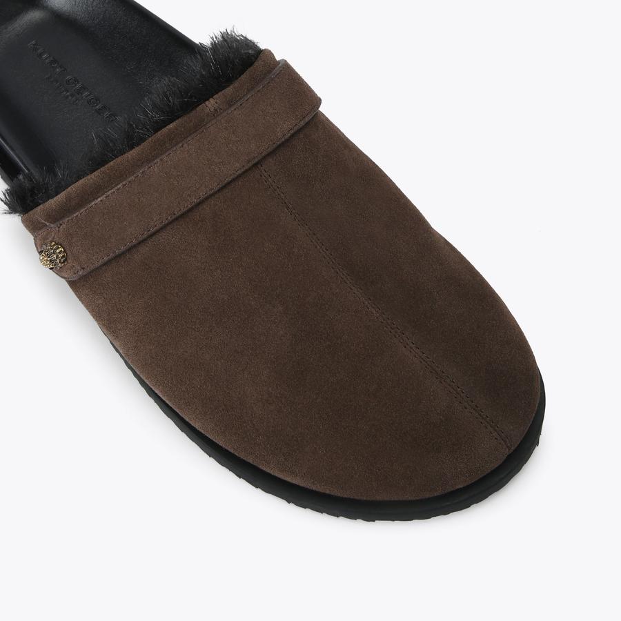 Kurt Geiger Brown Suede Men\'s Mule Hatton Mule Brown Suede Slip-On Shoes | Kurt Geiger main image 3