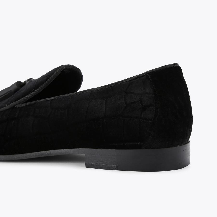 Henry Loafer Black Velvet Dress Shoes | Kurt Geiger display picture 3