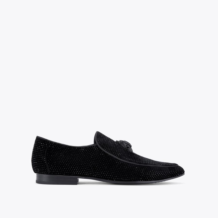 HUGH EAGLE Black Crystal Slip On Loafer by KURT GEIGER LONDON