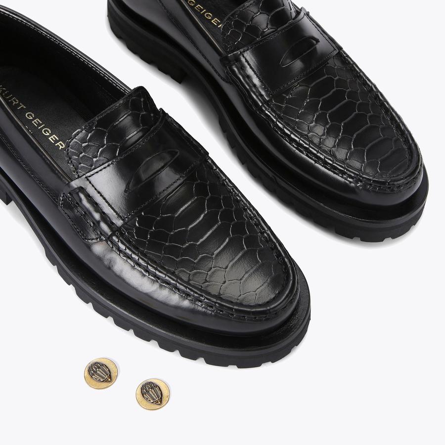 Kurt Geiger Loafers With Skulls Size 9 DENMAN LOAFER Black Leather Loafer by KURT GEIGER LONDON main image 3