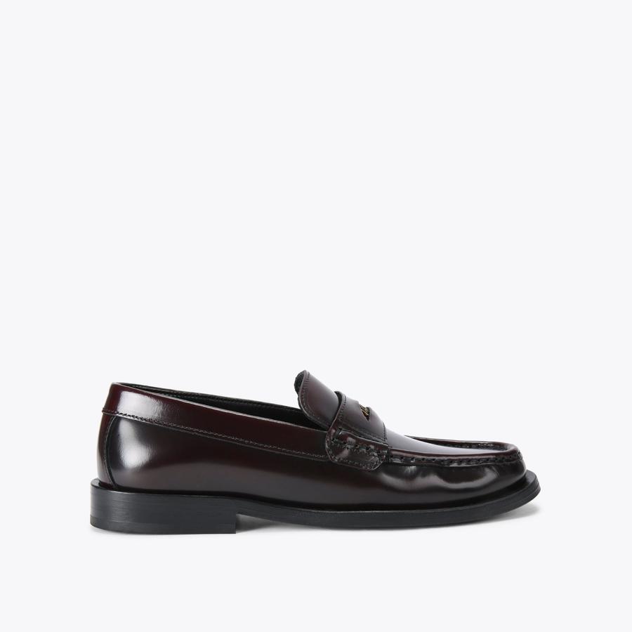 Luis Wine Penny Loafers for Men | Leather Loafers | Kurt Geiger