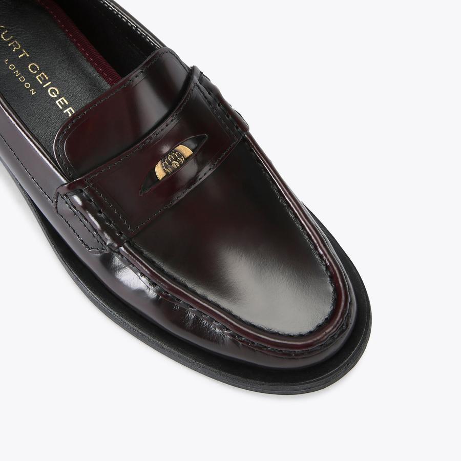 Kurt Geiger London Luis Eagle Coin  Leather Penny Loafers - 45 Kurt Geiger Luis Eagle Coin Loafer - Black | Editorialist main image 4