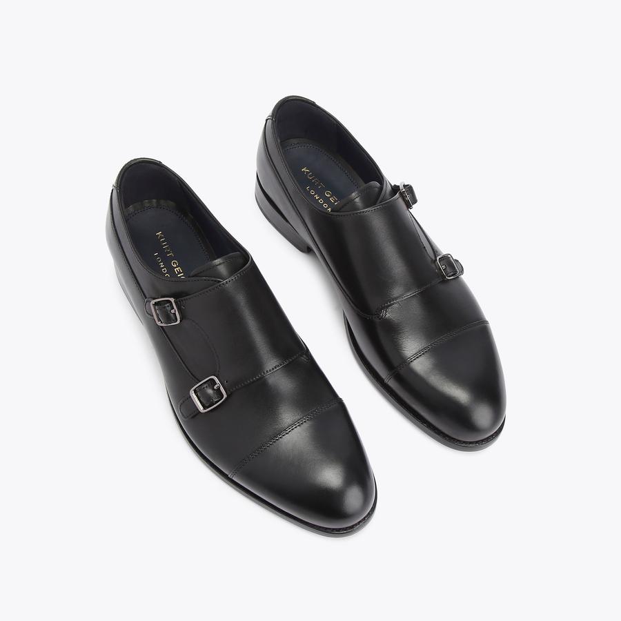 Sloane Monk Black Leather Shoes | Men's Dress Shoes | Kurt Geiger