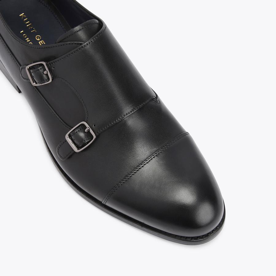 Sloane Monk Black Leather Shoes | Men's Dress Shoes | Kurt Geiger