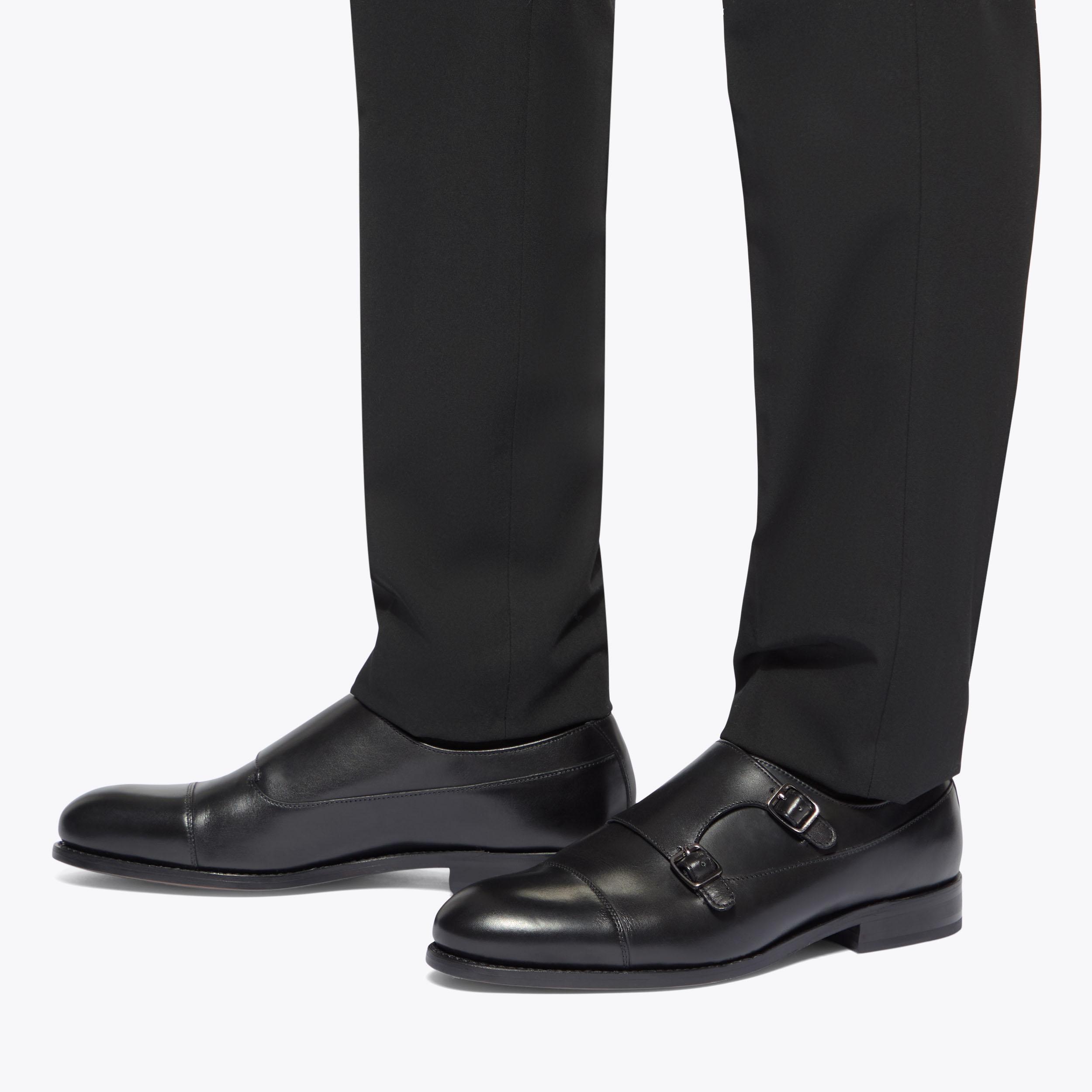 Geox Men\'s Black Double Monk Strap Oxfords Leather Amazon.com | Mens Dress Shoes Double Monk Strap Slip On  main image 3