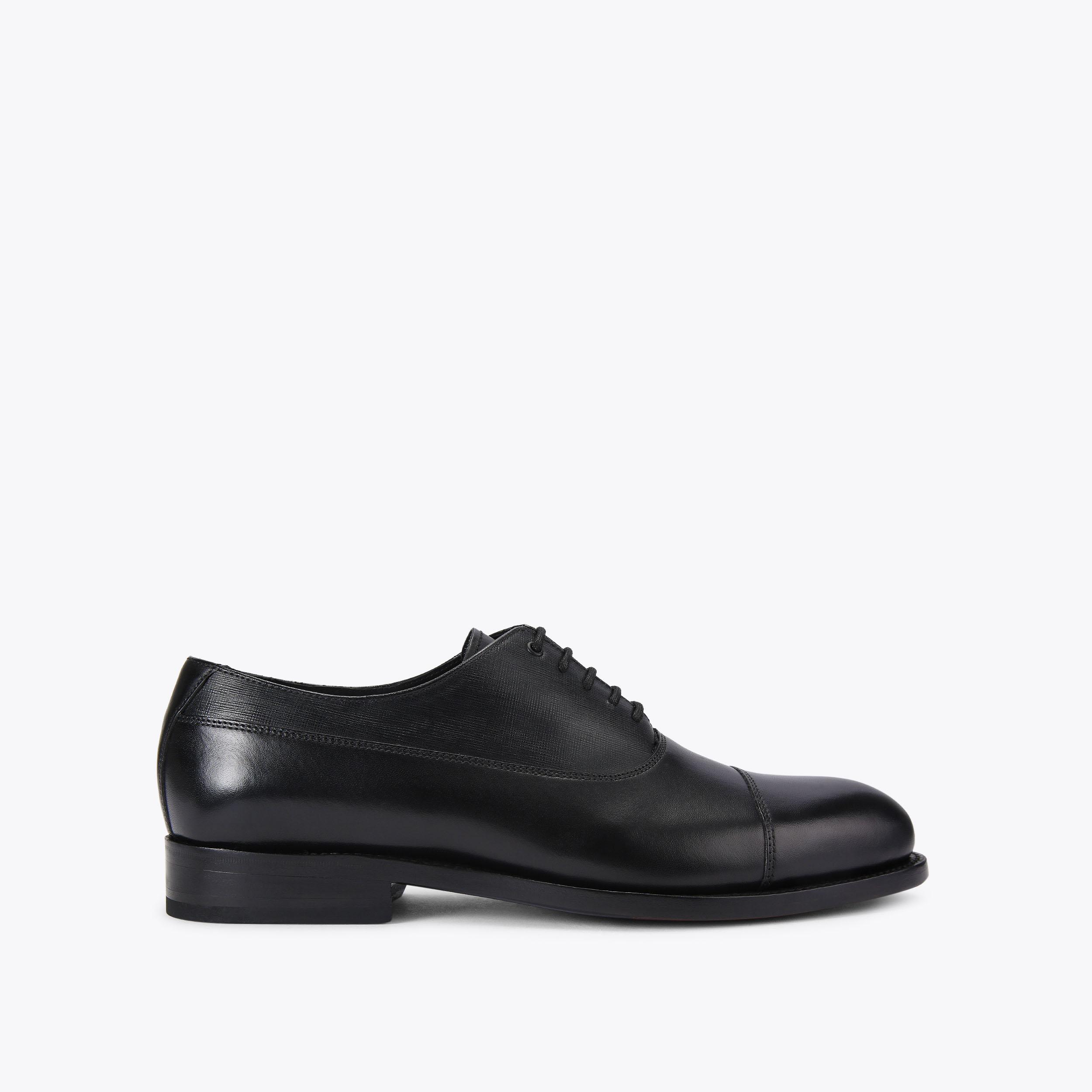 Sloane Oxford Black Leather Lace Up Brogue | Kurt Geiger