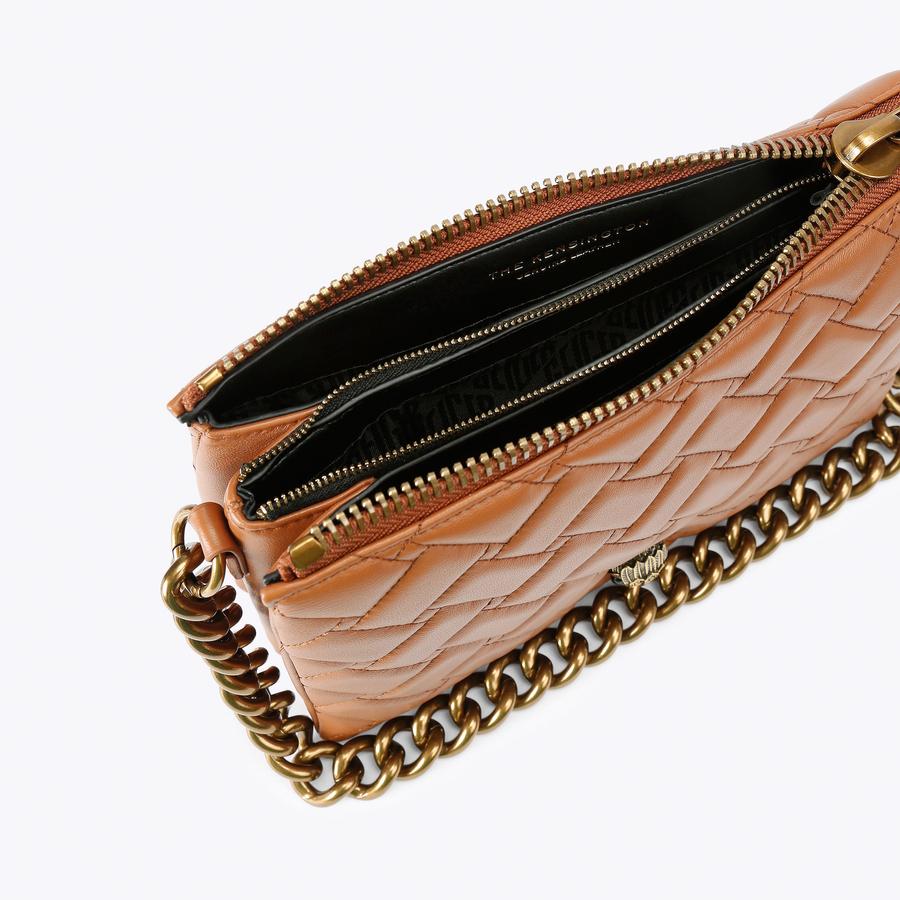 Kensington Puff Tan Leather Cross Body Bag | Kurt Geiger