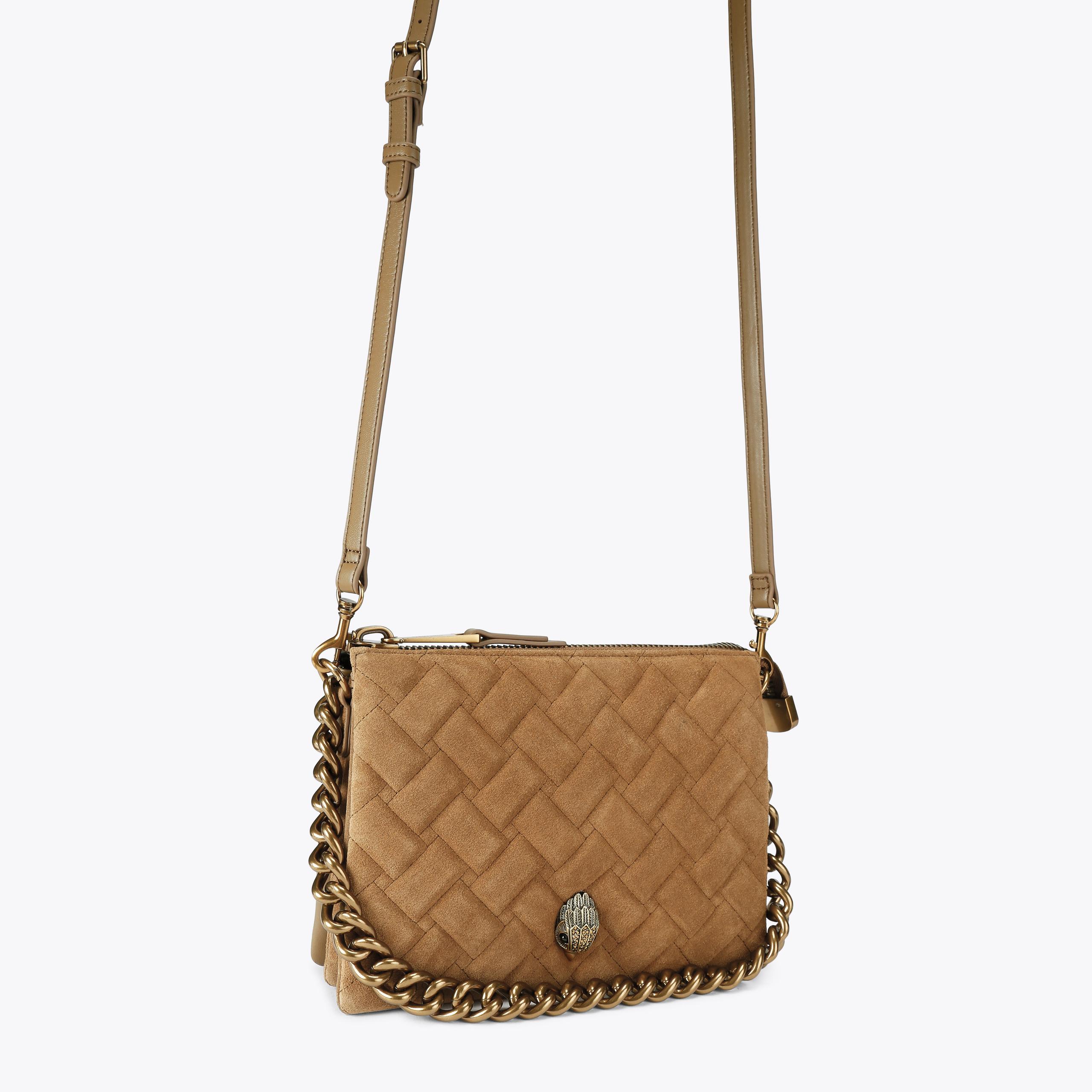 KENSINGTON PUFF 3 POUCH Cinnamon Suede Pouch Bag by KURT GEIGER LONDON