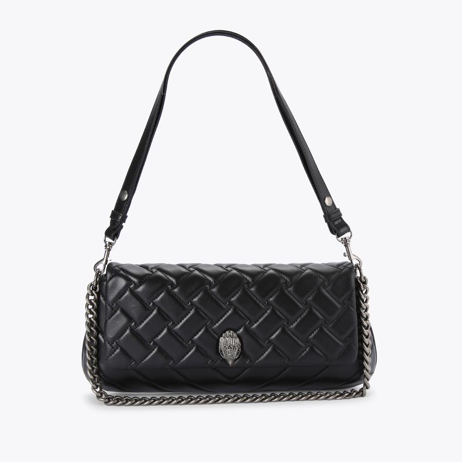 LEATHER LONG KENSINGTON Black Leather Shoulder Purse by KURT GEIGER LONDON