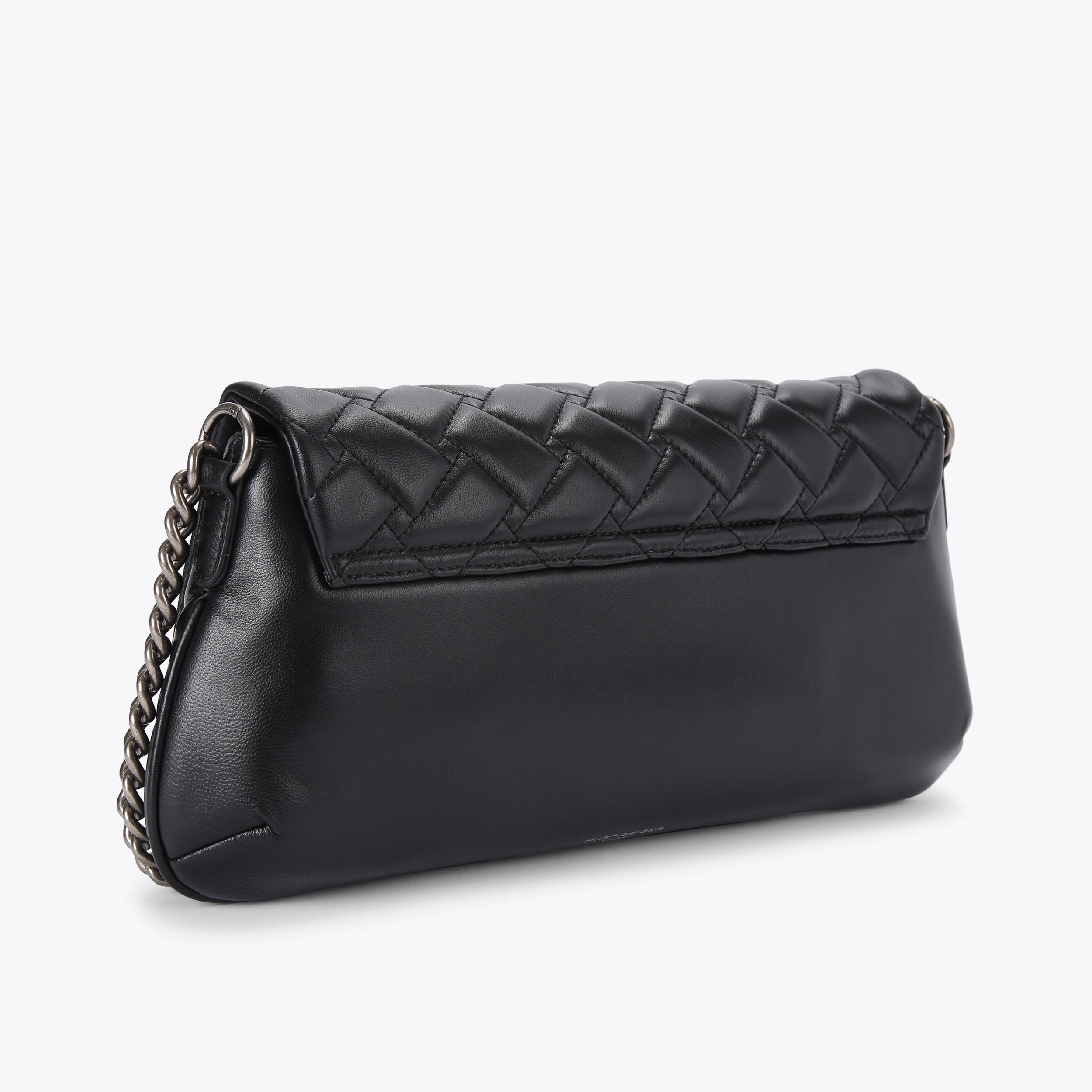 LEATHER LONG KENSINGTON Black Leather Shoulder Purse by KURT
