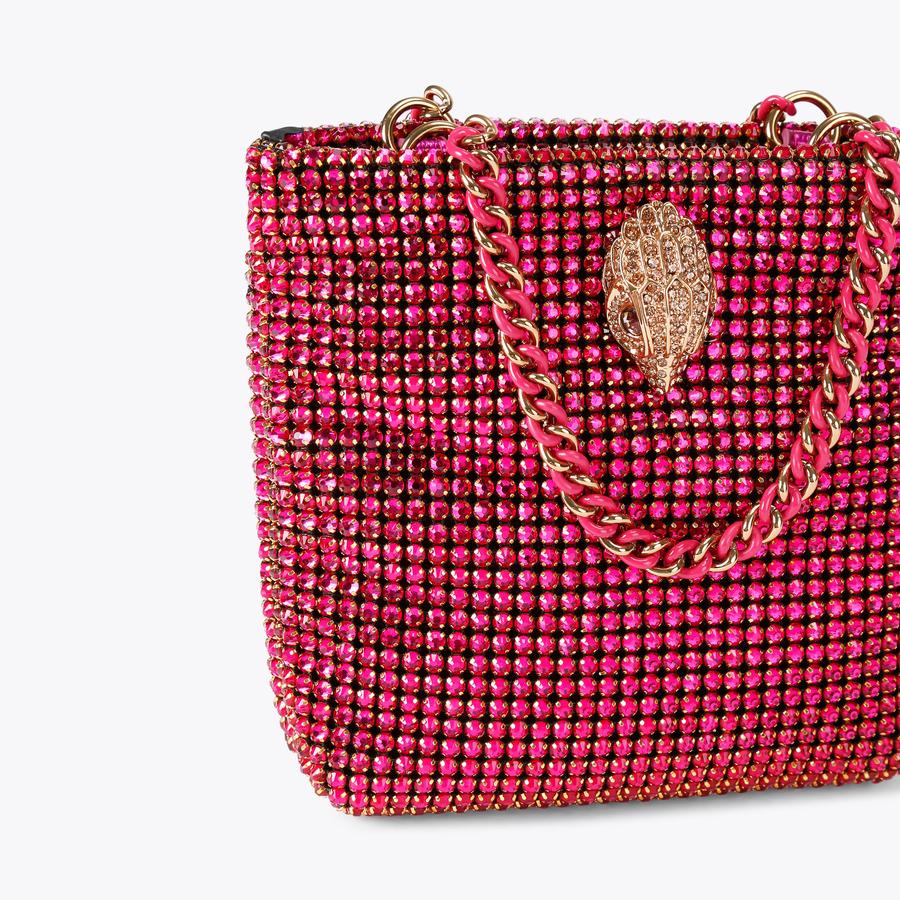 MINI PARTY TOTE Fuchsia Crystal Tote Bag by KURT GEIGER LONDON