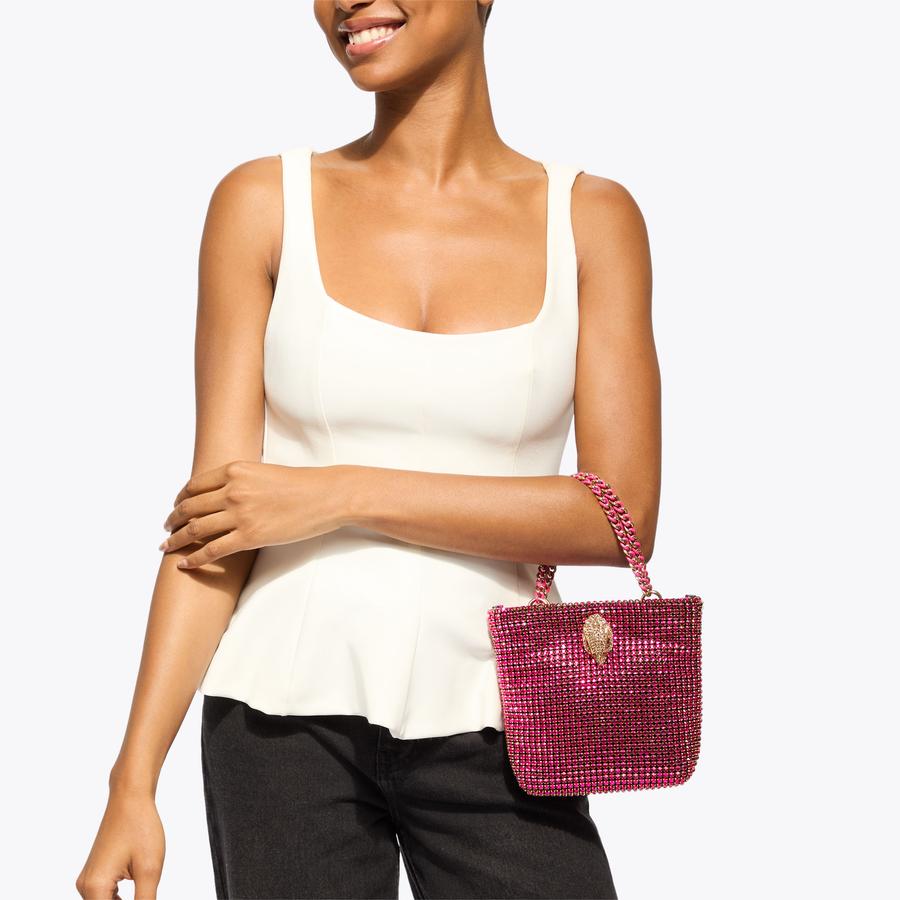 MINI PARTY TOTE Fuchsia Crystal Tote Bag by KURT GEIGER LONDON