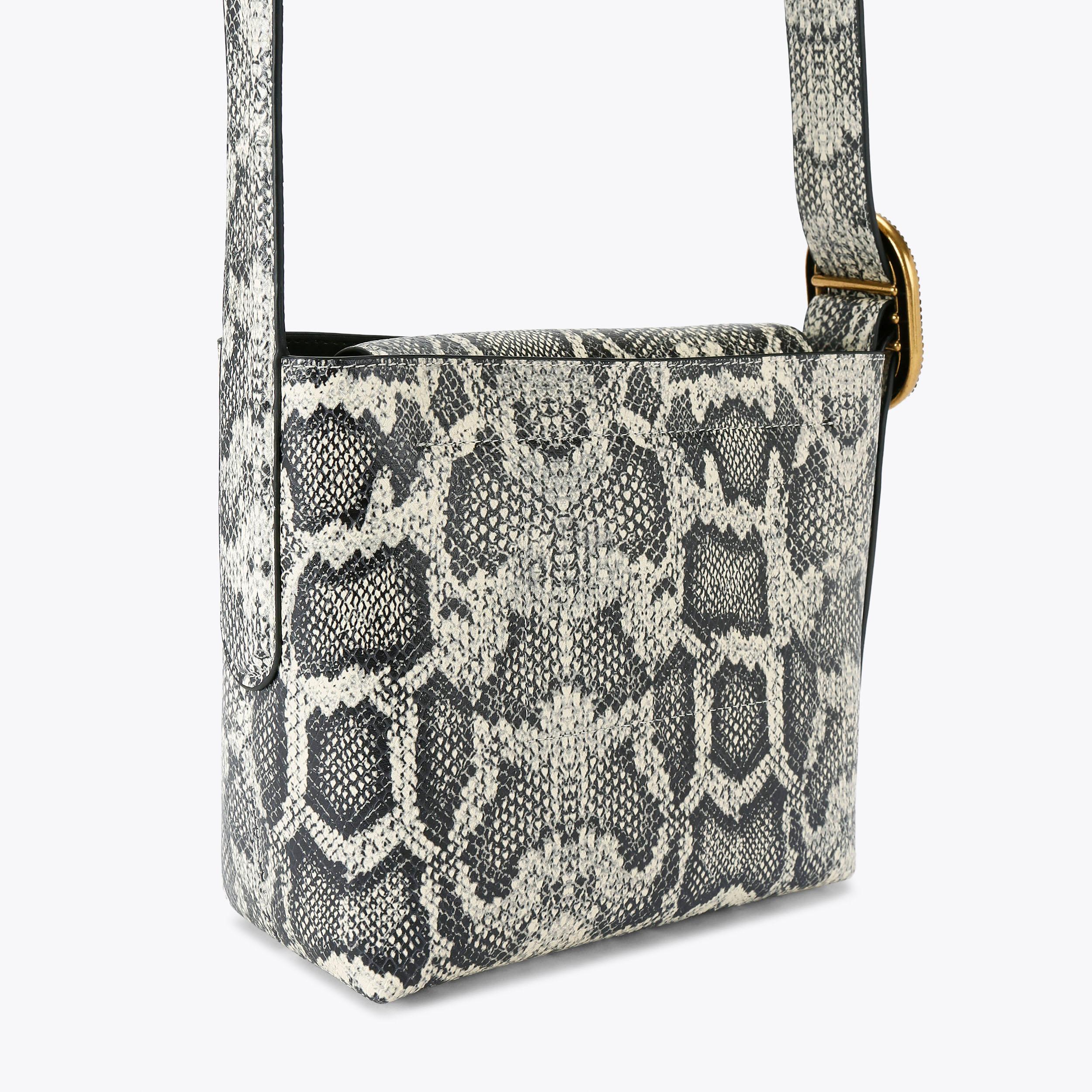 SM CHELSEA BUCKET BAG Snake Print Bucket Bag by KURT GEIGER LONDON
