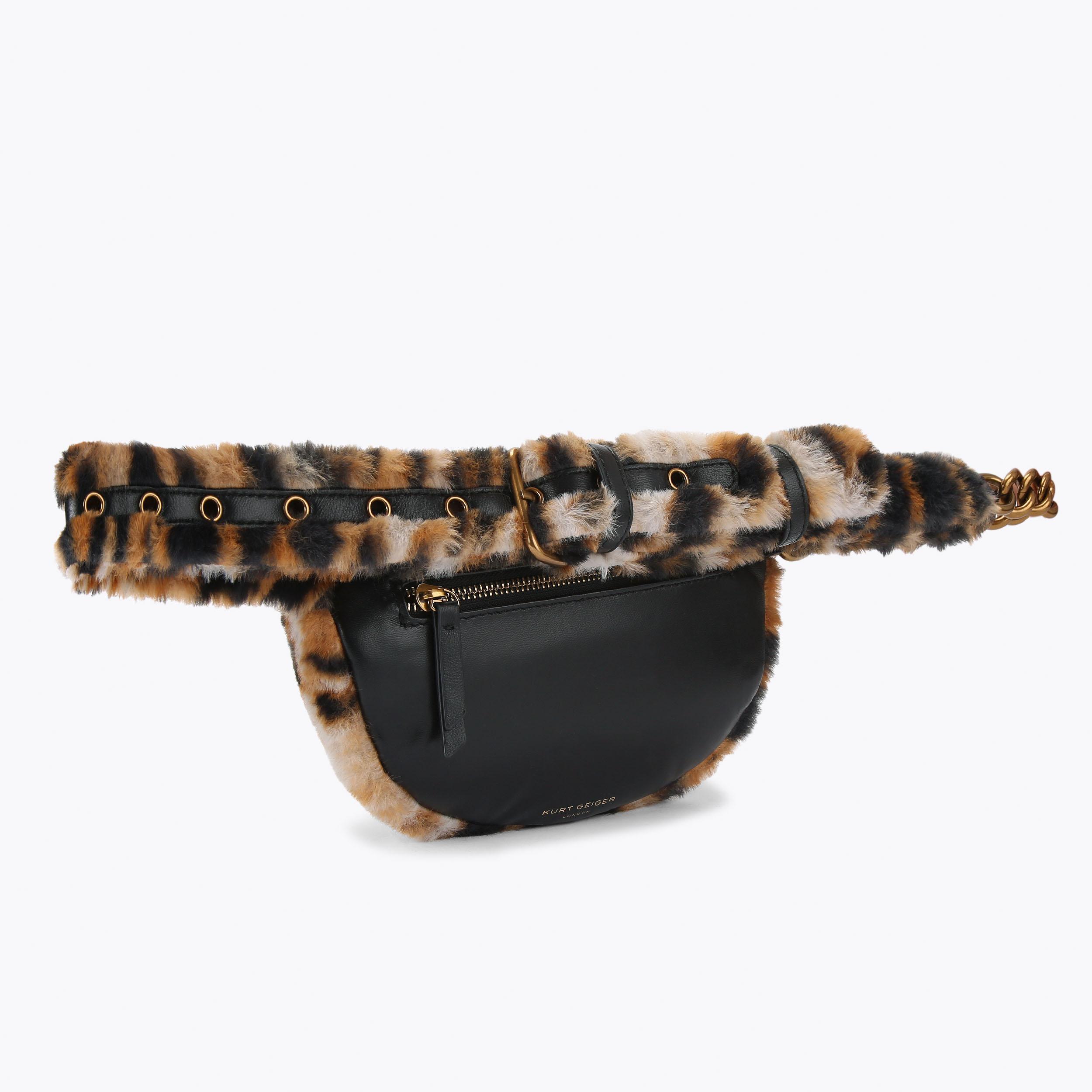 SM KENSINGTON BELTBAG Leopard Print Faux Fur Belt Bag by SM KENSINGTON BELTBAG Leopard Print Faux Fur Belt Bag by