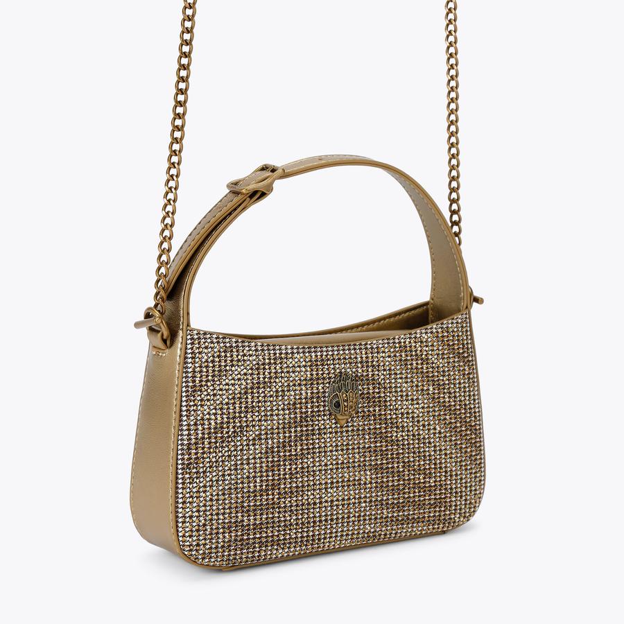 MINI BOND SHOULDER BAG Beige Crystal Shoulder Purse by KURT GEIGER LONDON