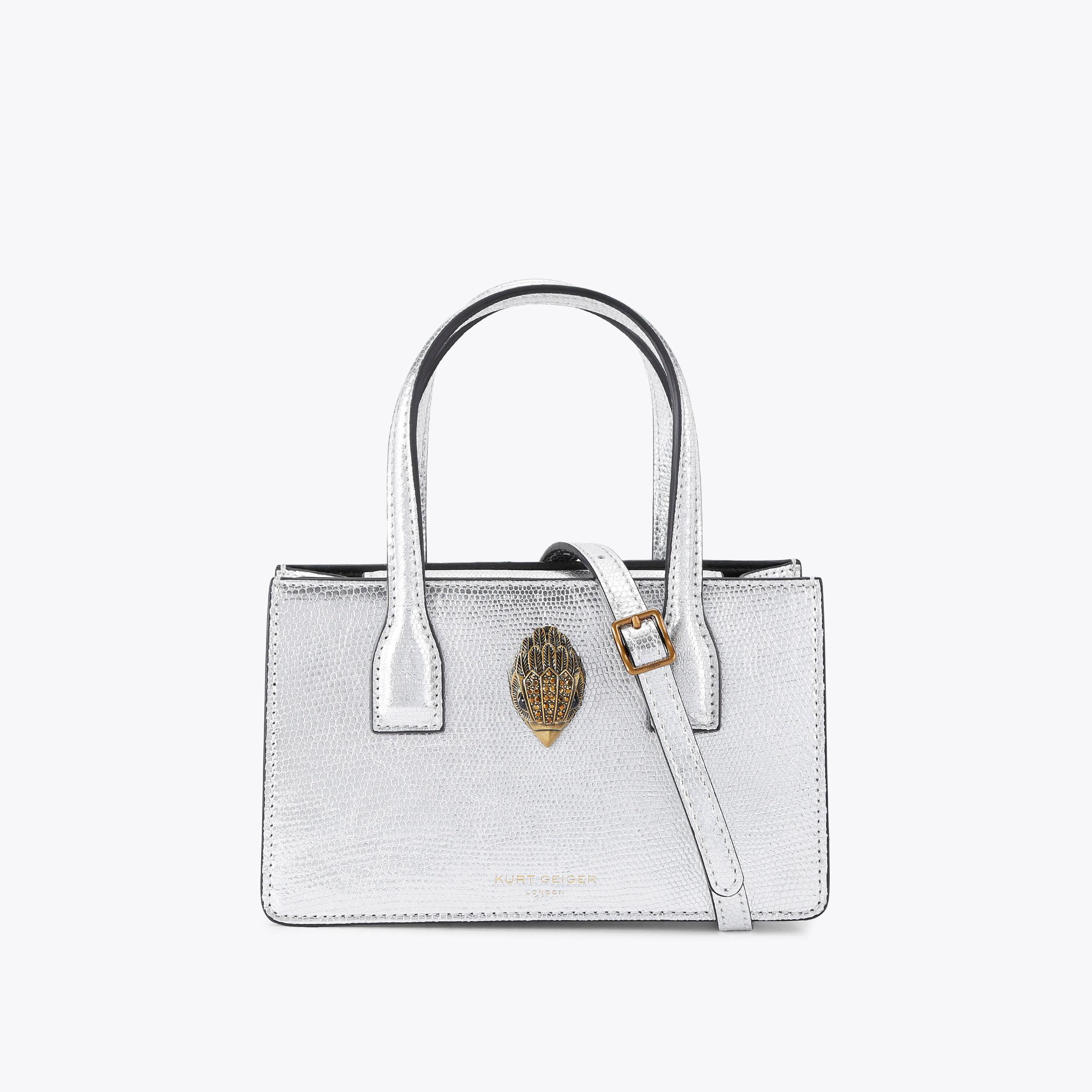 MICRO KENSINGTON Silver Glitter Micro Bag by KURT GEIGER LONDON